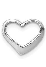 small floating heart white gold baby charm